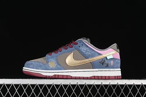 All Categories Nk SB Dunk Series Nk SB Dunk Low Low-top sneakers Nk Dunk Low Game theme Black Myth Wukong Xiangyun Dragon Pattern Deconstructed retro low-top casual sneakers WK0820-001